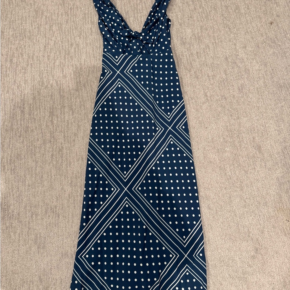 Abercrombie & Fitch Blue Polka Dot Maxi Dress - Picture 3 of 4